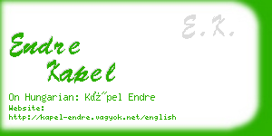 endre kapel business card